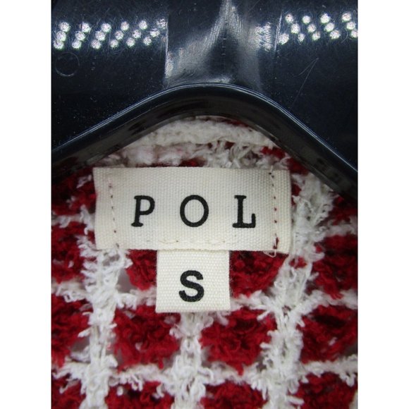 Pol Sweater Small White Open Cardigan Plaid Breathable Duster Preppy - Picture 8 of 10